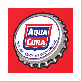 Vintage Retro Aqua Cura  Bottlecap Posters and Art